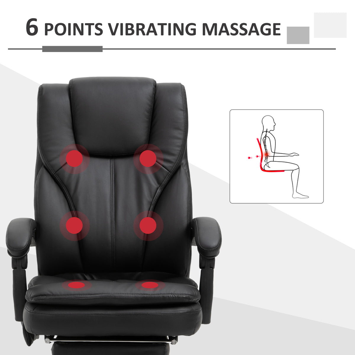 Silla de oficina de masaje reclinable con reposapiés