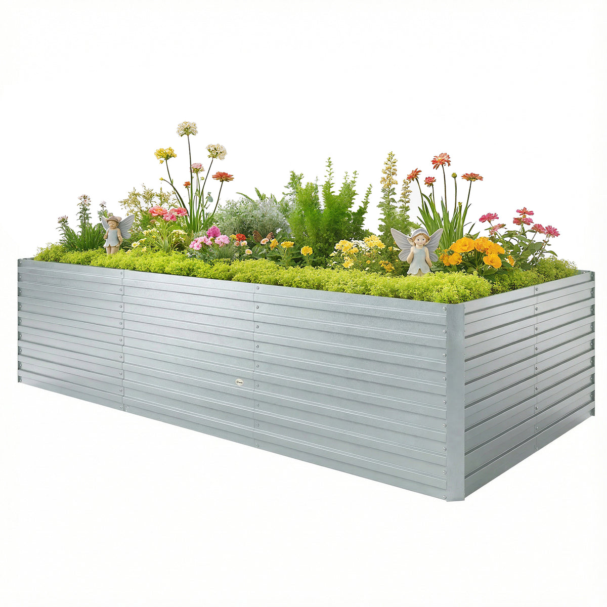 240x120x60cm Raised Garden Bed - Black Galvanized Planter
