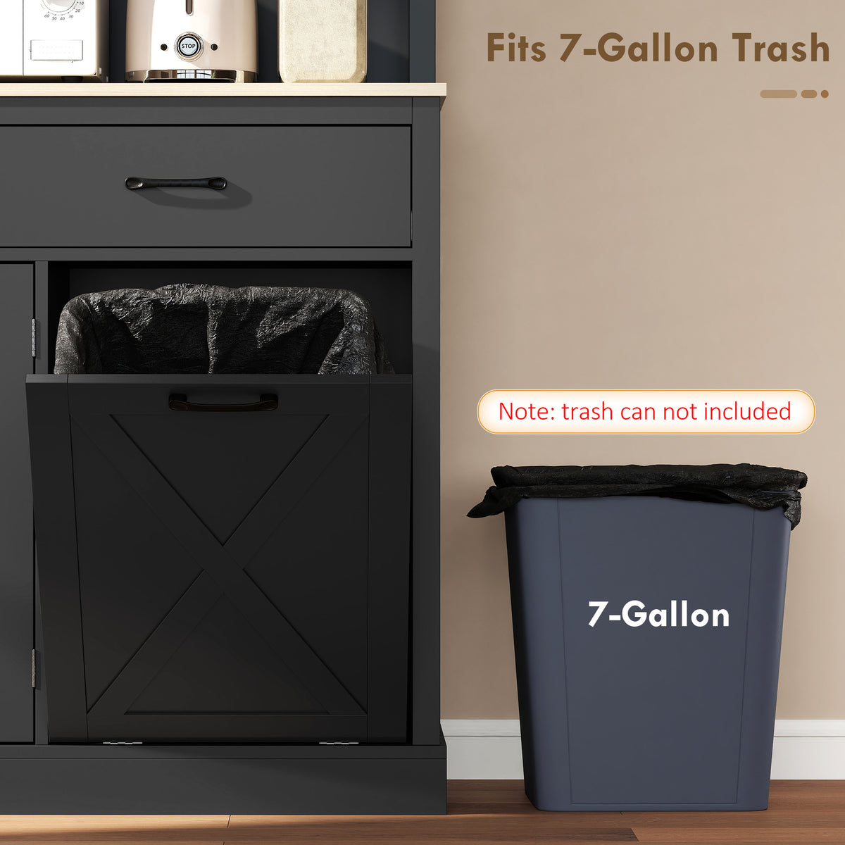 Kitchen pantry cabinet with charging station 26 L
