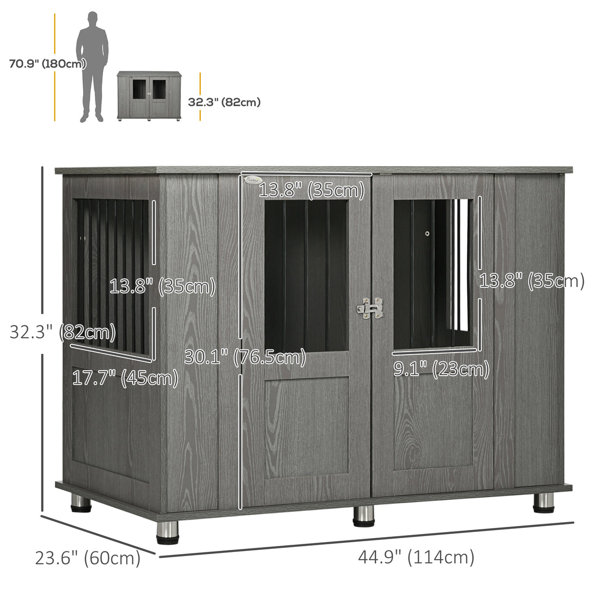 Dog Crate Furniture with Lockable Magnetic Door