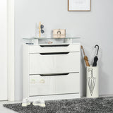 Shoe Cabinet High Gloss Flip Drawers Adjustable Shelves