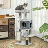 Árbol para gatos de varios niveles con rascadores y caseta