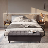 PU leather storage ottoman bench