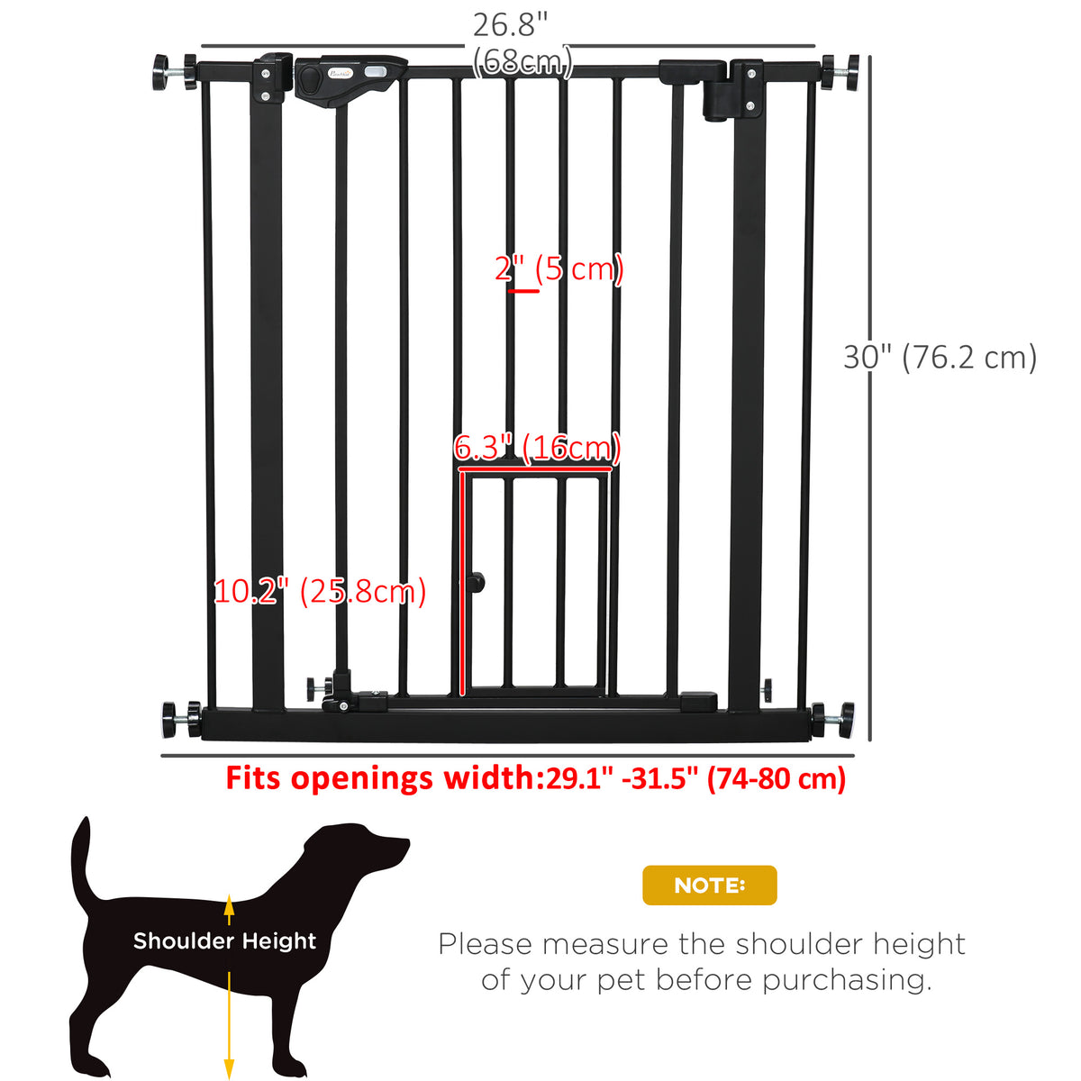 Retractable pet gate with cat door