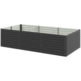 240x120x60cm Raised Garden Bed - Black Galvanized Planter