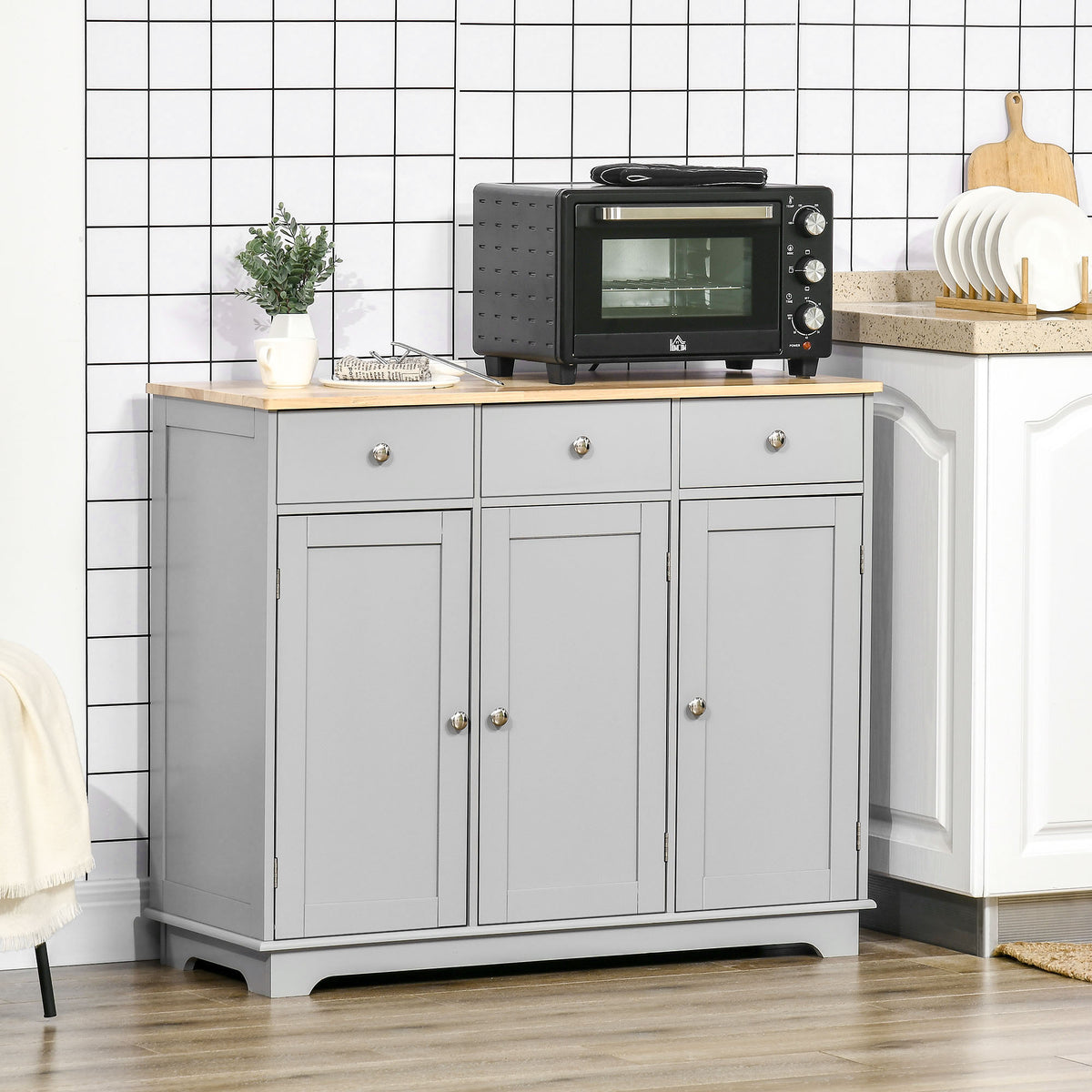 Modern Sideboard with Storage Drawers and Adjustable Shelves