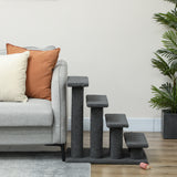 Cat Stairs 4-Step with Scratching Post — Dark Grey
