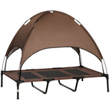 Elevated dog bed with canopy