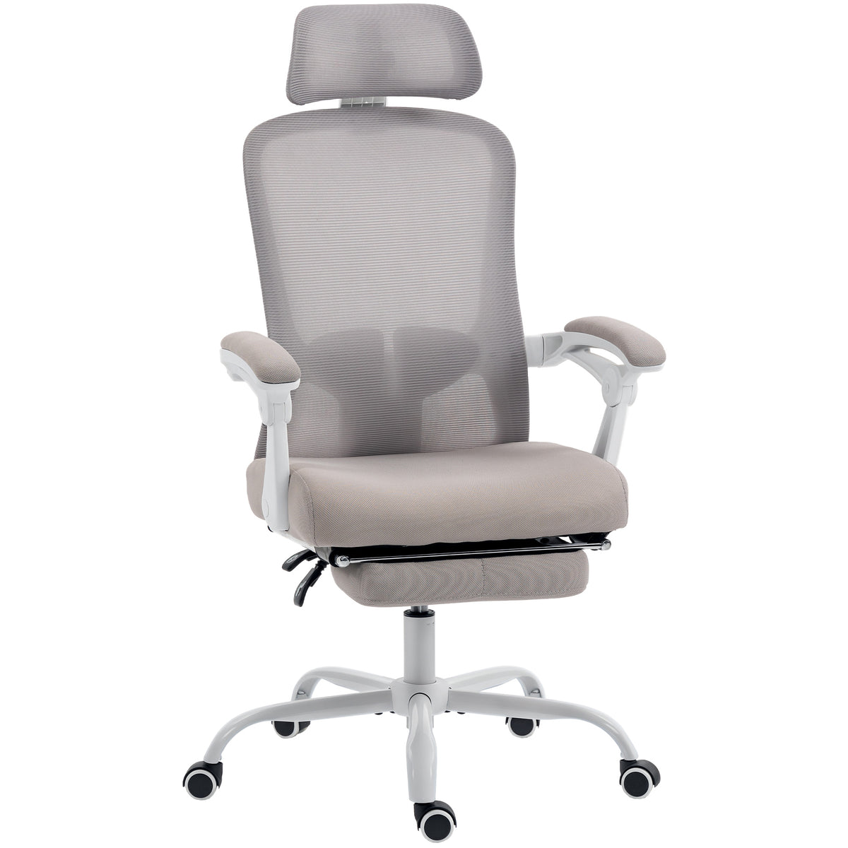 Silla de oficina ergonómica con soporte lumbar ajustable y reposacabezas