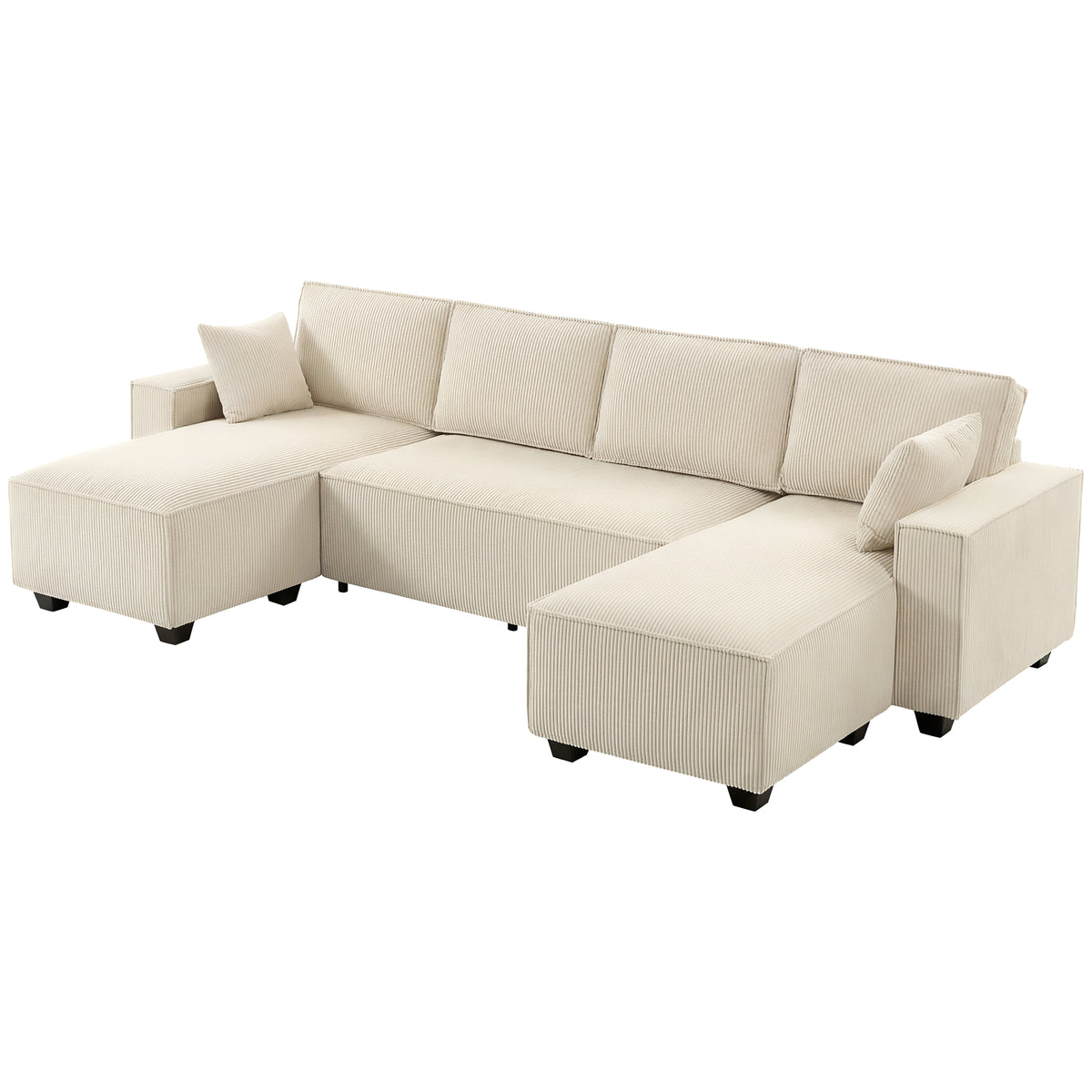 Modular U-shaped Sectional Sofa with Double Chaises