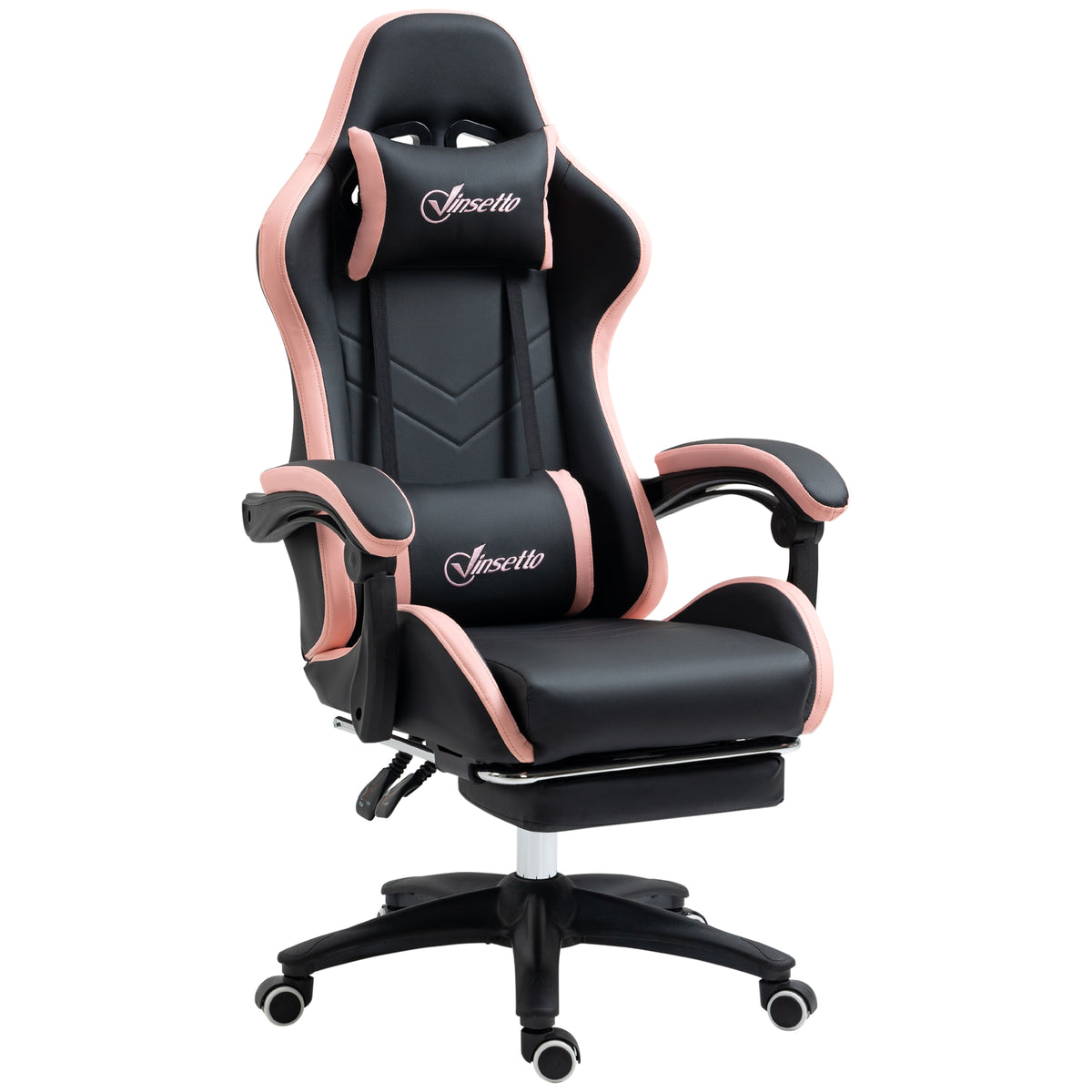 Ergonomic gaming chair in faux leather with footrest