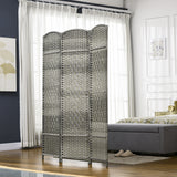 3-Panel Folding Room Divider Pine Wood Frame