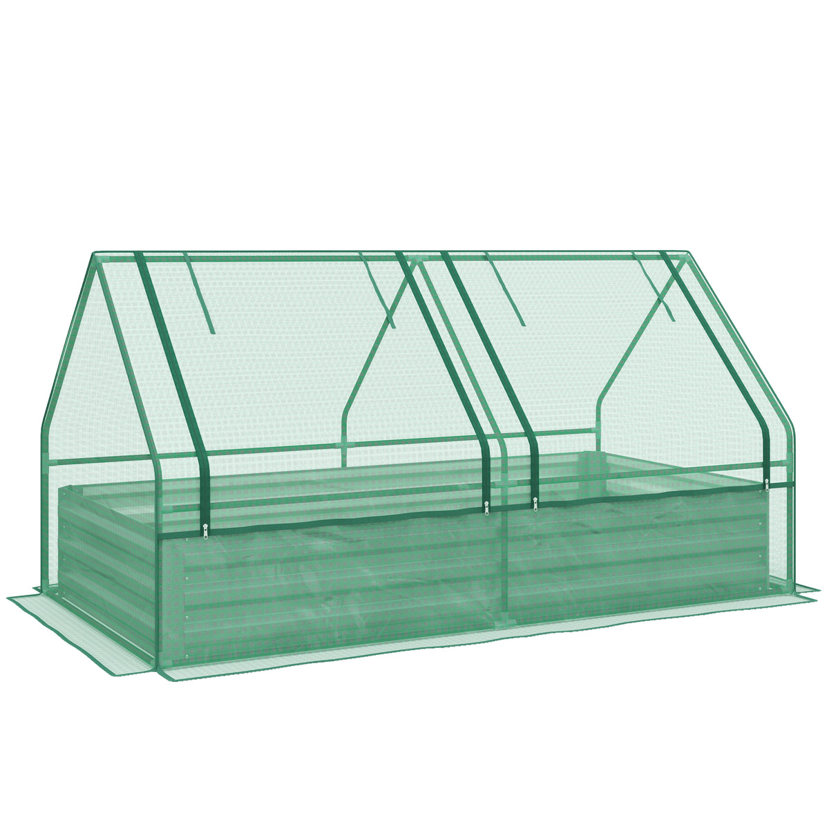 Raised Garden Bed 2-in-1 with Mini Greenhouse