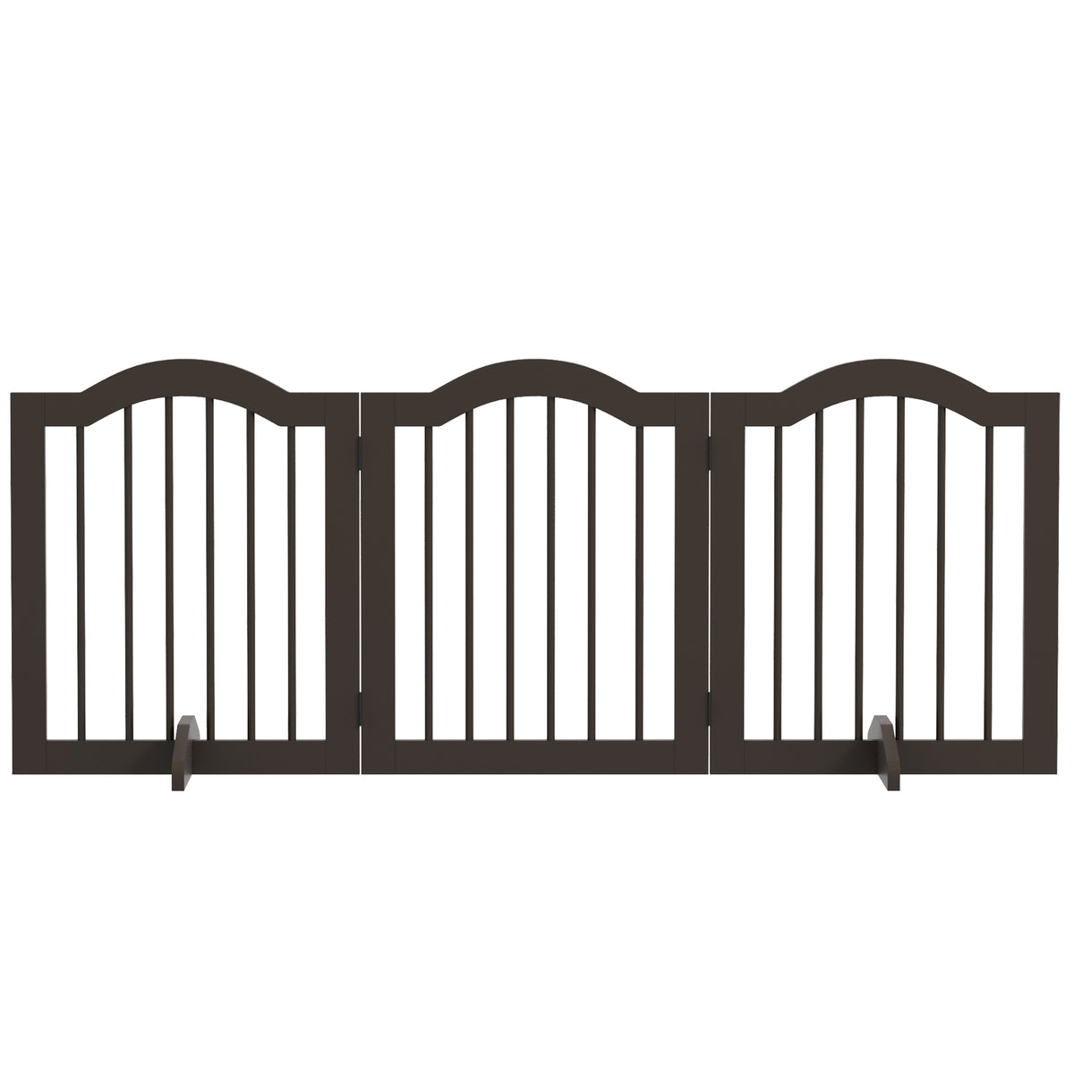 Freestanding Pet Gate 24 Inch Folding — Coffee