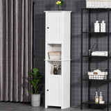 Tall freestanding bathroom storage cabinet