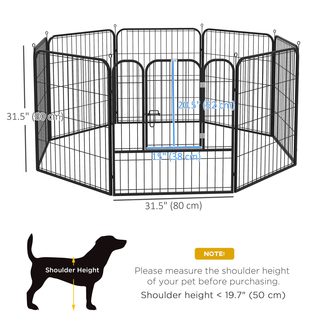 8 Panel Metal Foldable Pet Playpen
