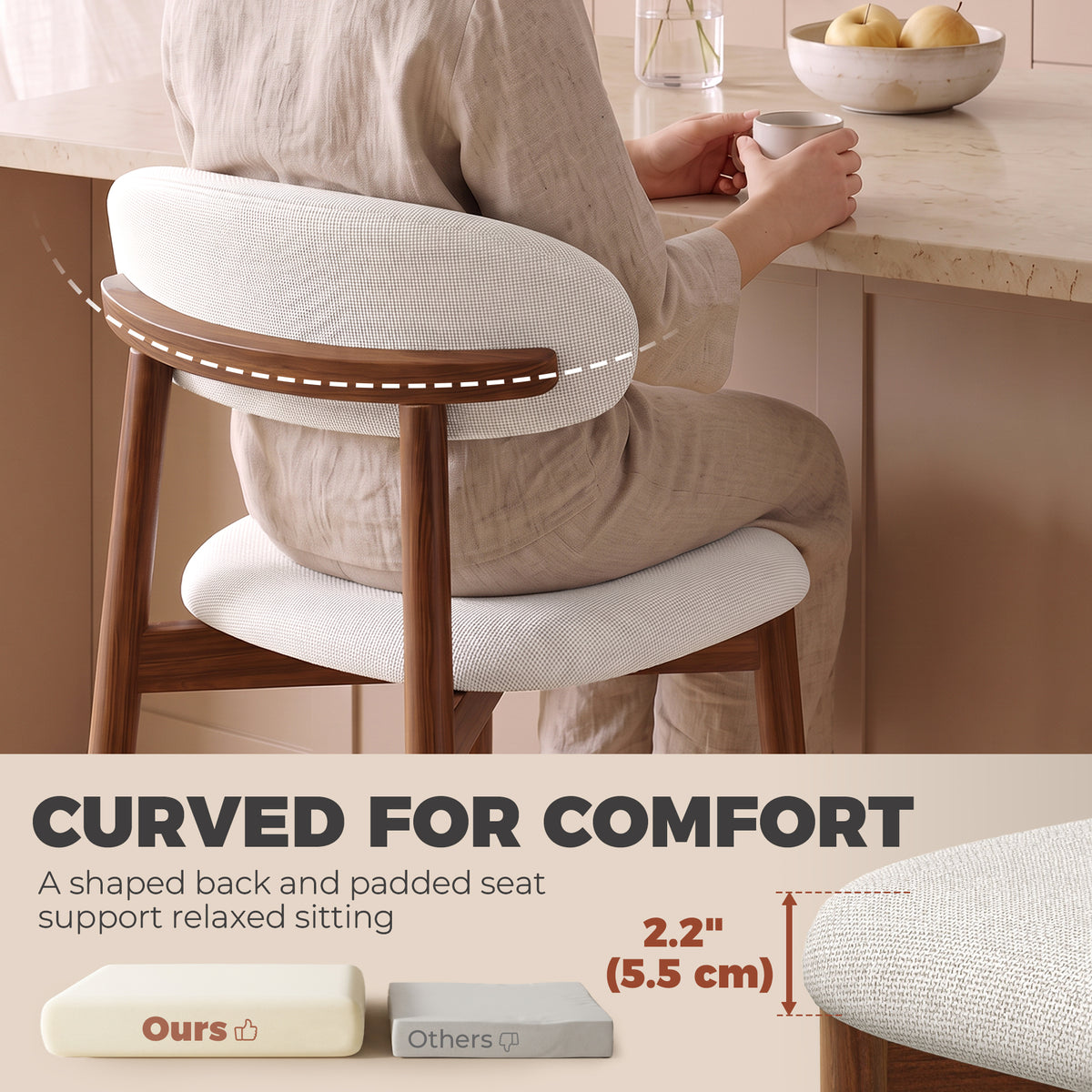 Mid-century curved back bar stools — Set of 2