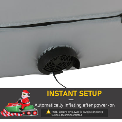 Decoración inflable navideña de Papá Noel en moto de 5,5 pies