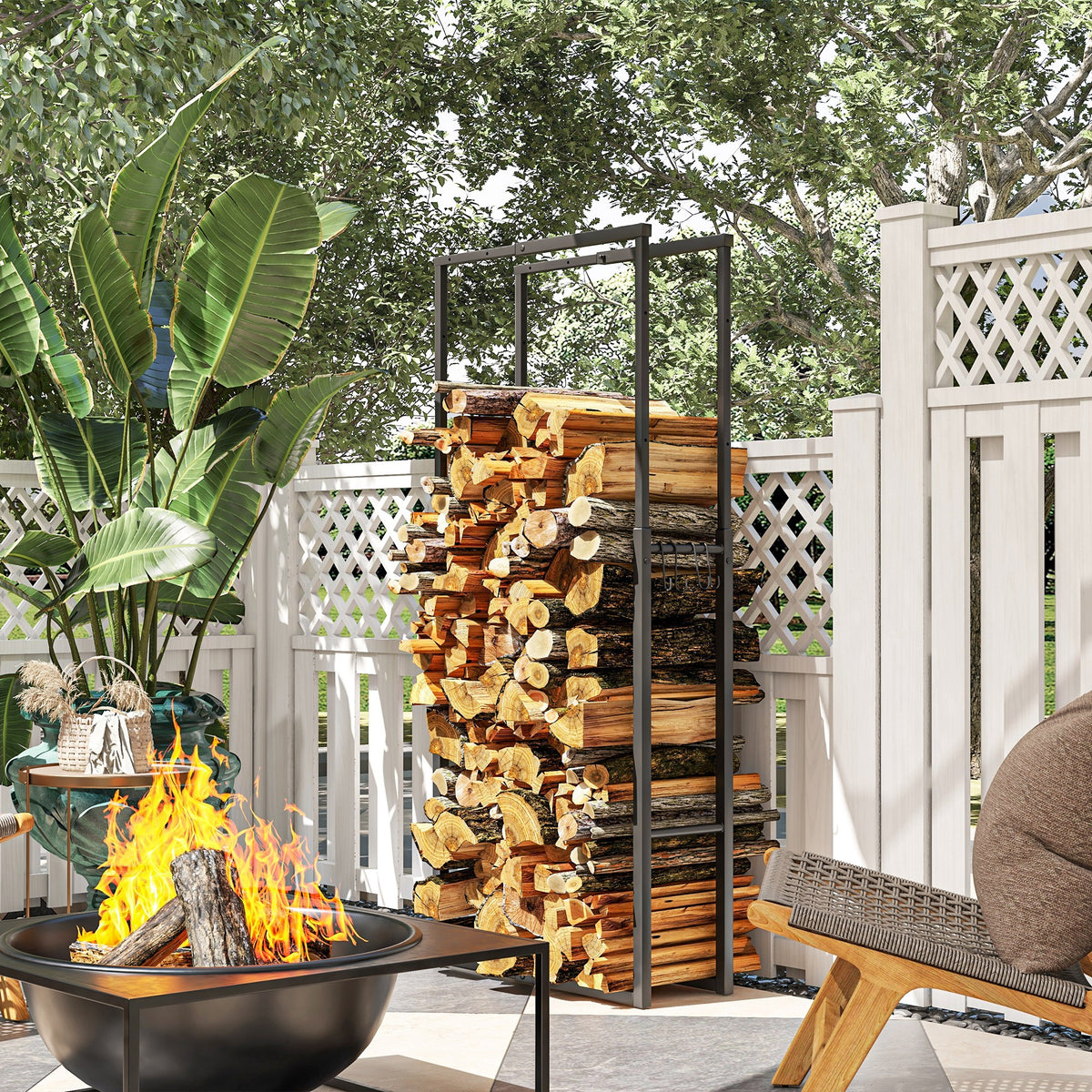 Adjustable Firewood Log Rack