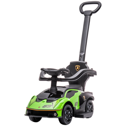 3-in-1 Toddler Push Ride-On Car with Horn and Safety Rails