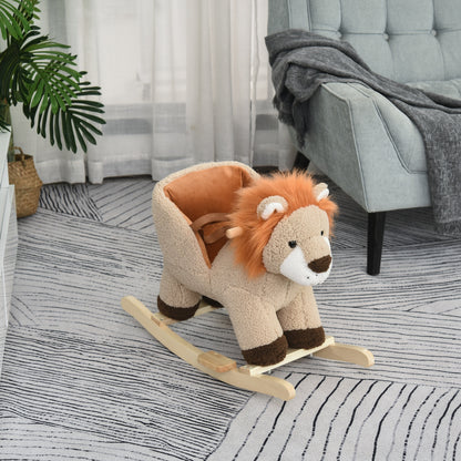 Baby rocking horse plush lion toy