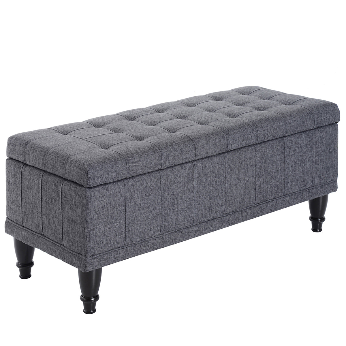 Tufted fabric storage bench