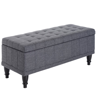Tufted fabric storage bench