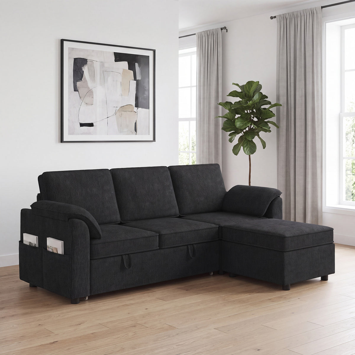 Sectional Sofa Bed Reversible with Storage