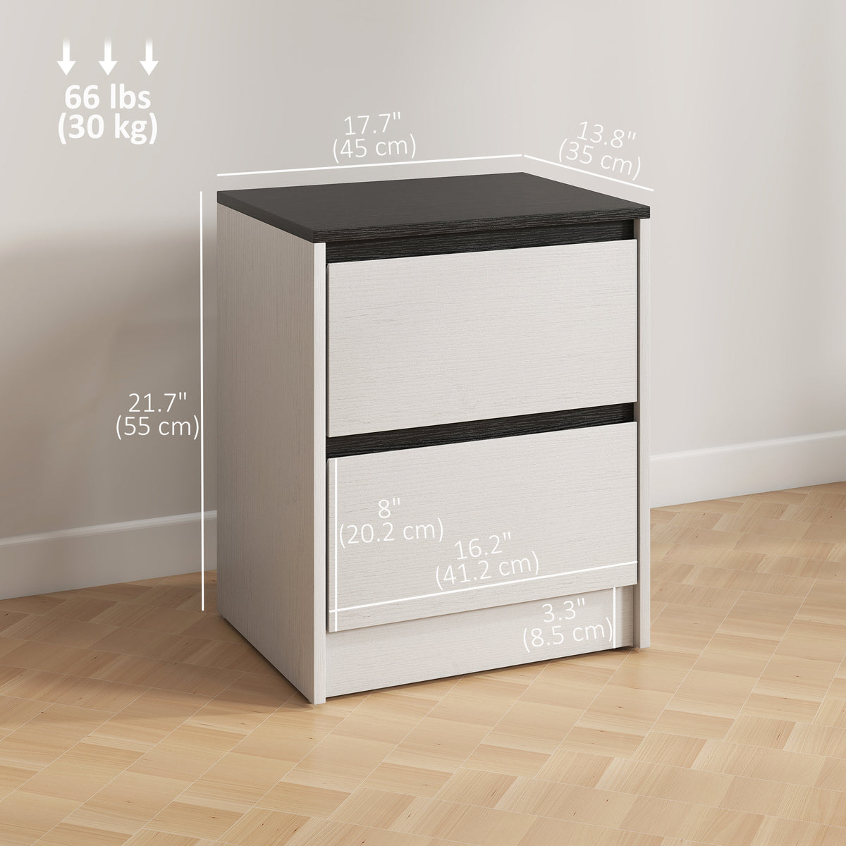 Modern bedside tables with drawers — Set of 2