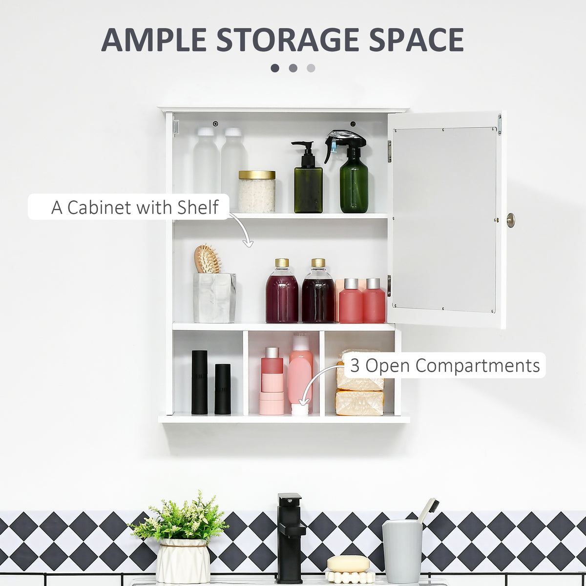 Wall mounted mirrored medicine cabinet