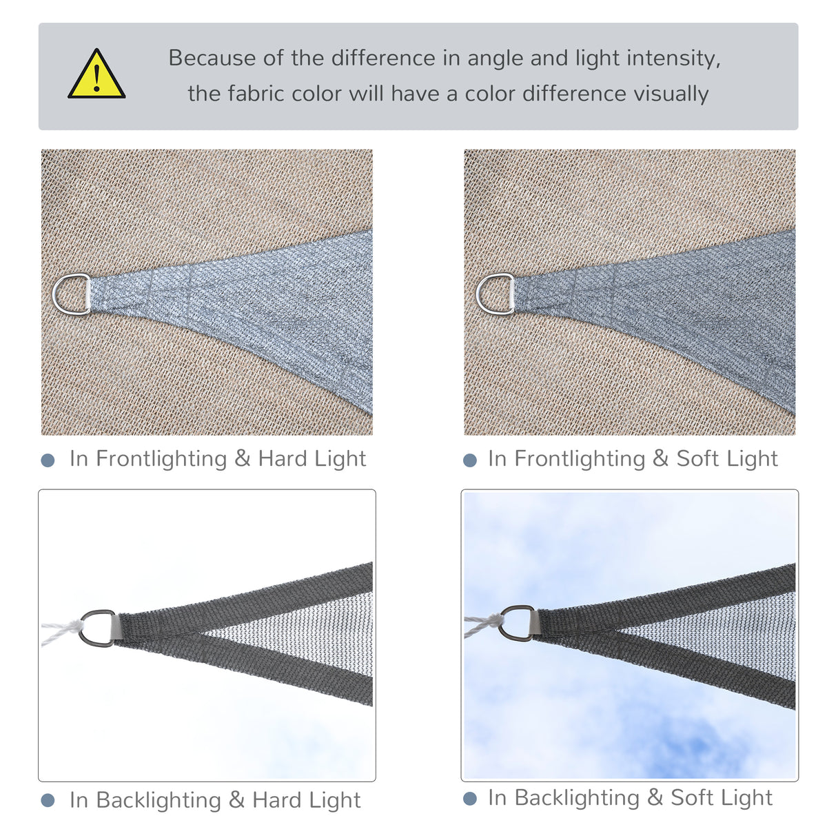 Vela de sombra triangular de 3 m con protección UV