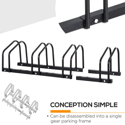 Steel Floor Bike Rack for 4 Bicycles
