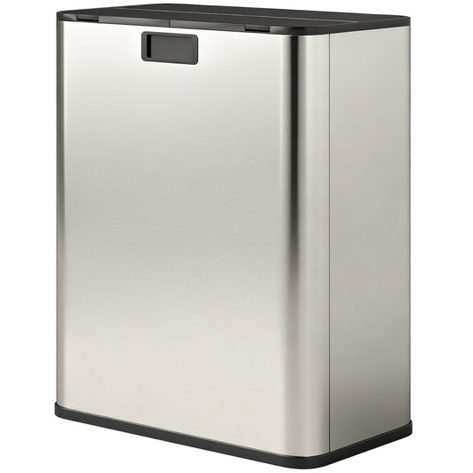 Dual Stainless Steel Trash Can 56 L