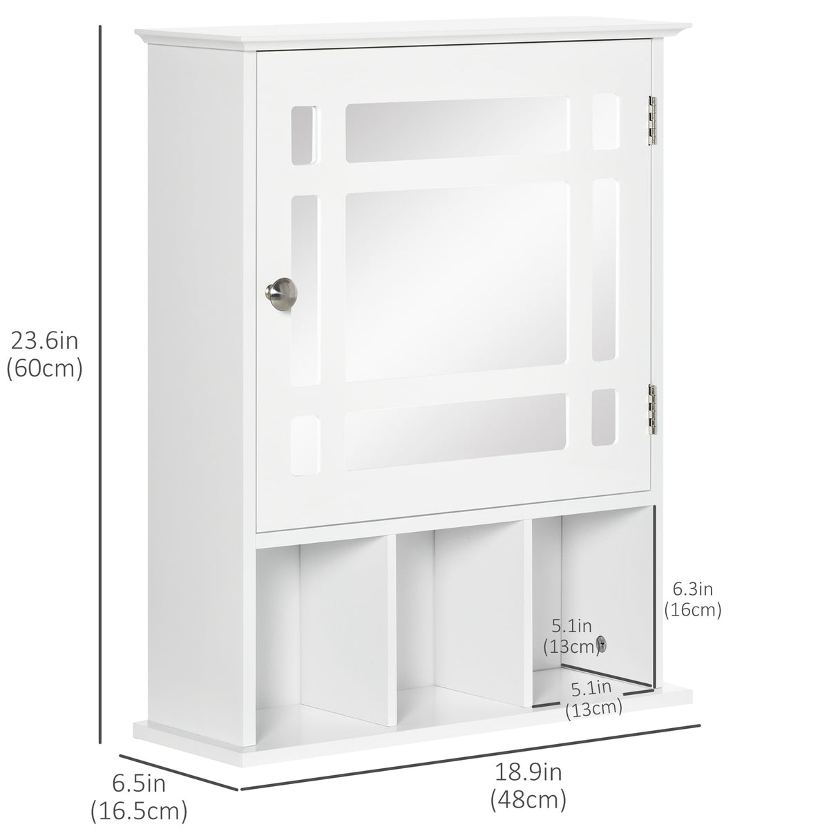 Wall mounted mirrored medicine cabinet