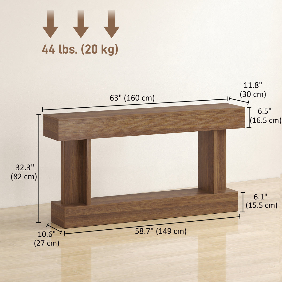 Vintage Console Table with Storage Shelf 160 cm