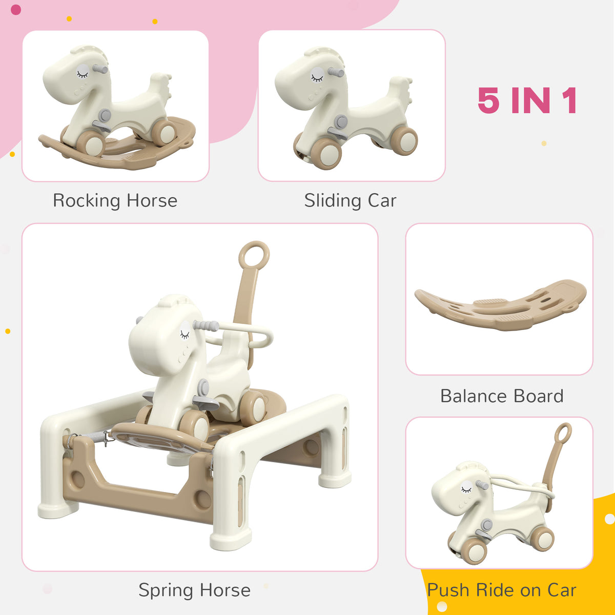 5 in 1 Rocking Horse for Toddlers