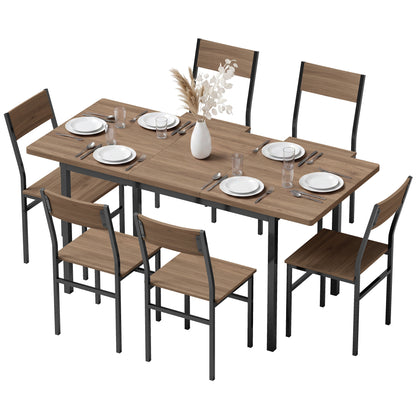 7-Piece Industrial Dining Table Set