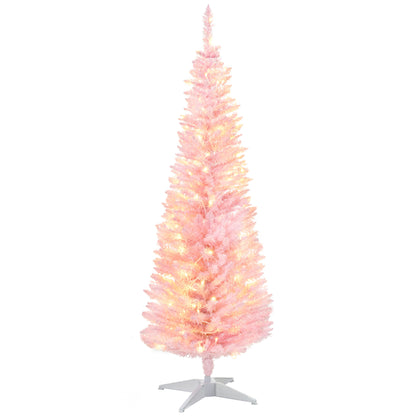 Pre-lit artificial slim pencil Christmas tree