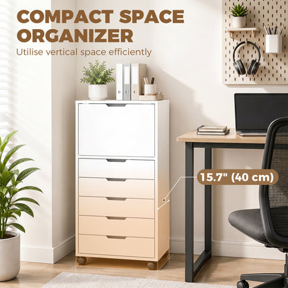 Mobile File Cabinet with Printer Stand and 5 Drawers
