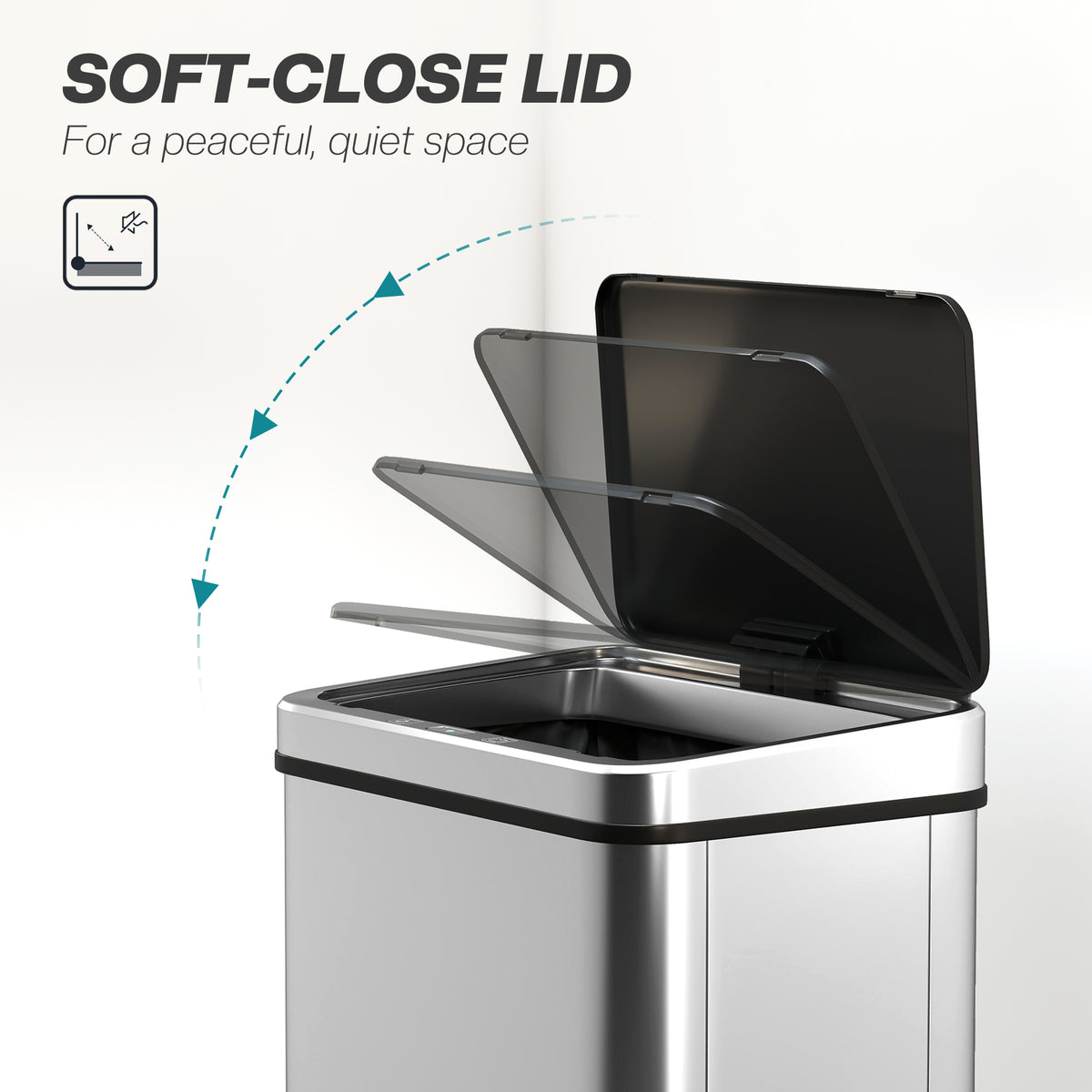 Automatic Touchless Garbage Can 40 L Stainless Steel