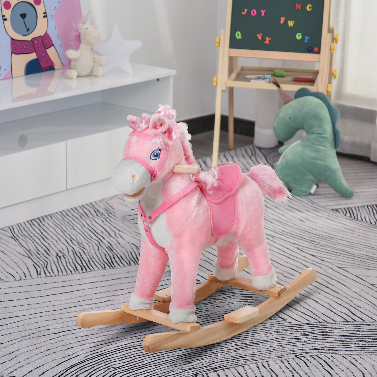 Plush Rocking Horse with Realistic Sounds