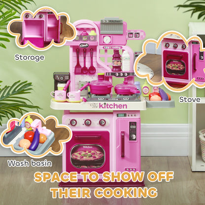 Kids Play Kitchen with Accessories and Sounds — Set of 33
