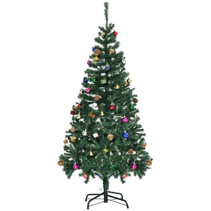 Artificial Christmas Tree 4.9ft Green — with decorations