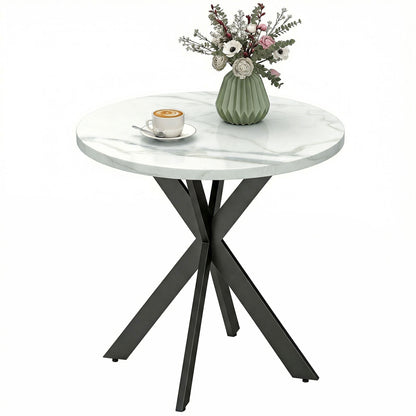 Mesa de comedor redonda contemporánea de 74 cm con patas cruzadas