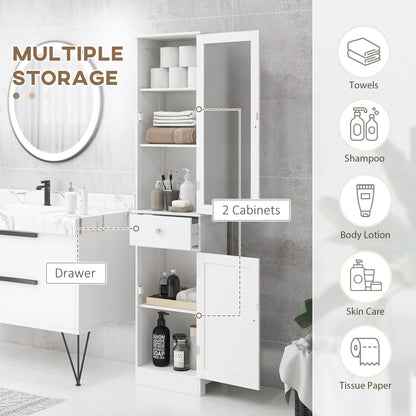 Armario alto de baño con cajón y puertas