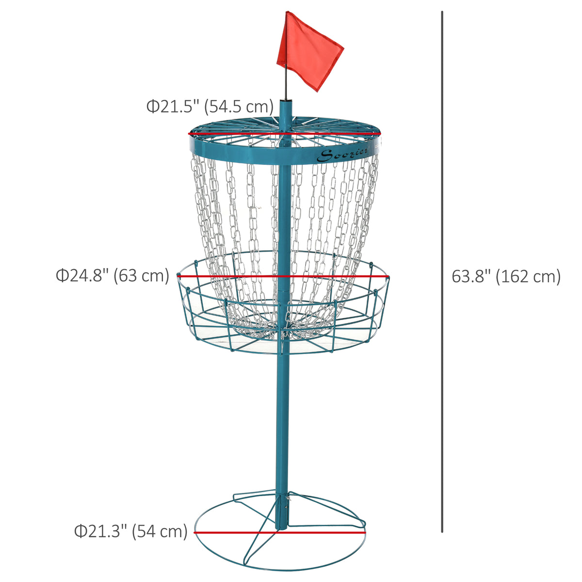 Portable Disc Golf Basket 24-Chain with Carry Bag