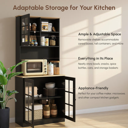 Kitchen Buffet with Hutch and Open Shelves