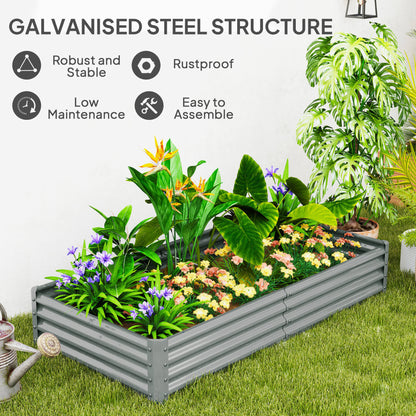 Raised Garden Bed Galvanized Steel 180 x 90 cm