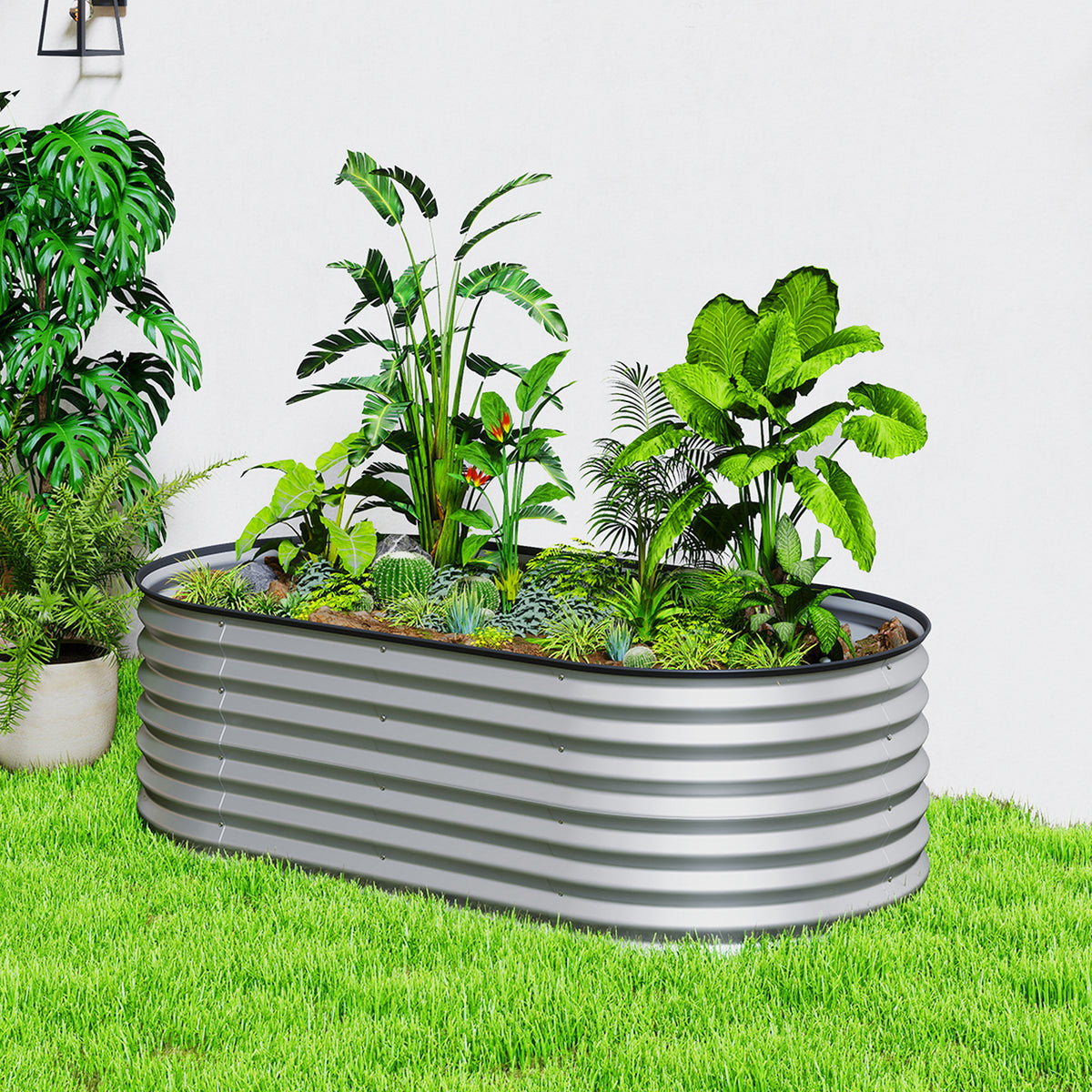 Jardinera elevada galvanizada 152 x 76 x 61 cm