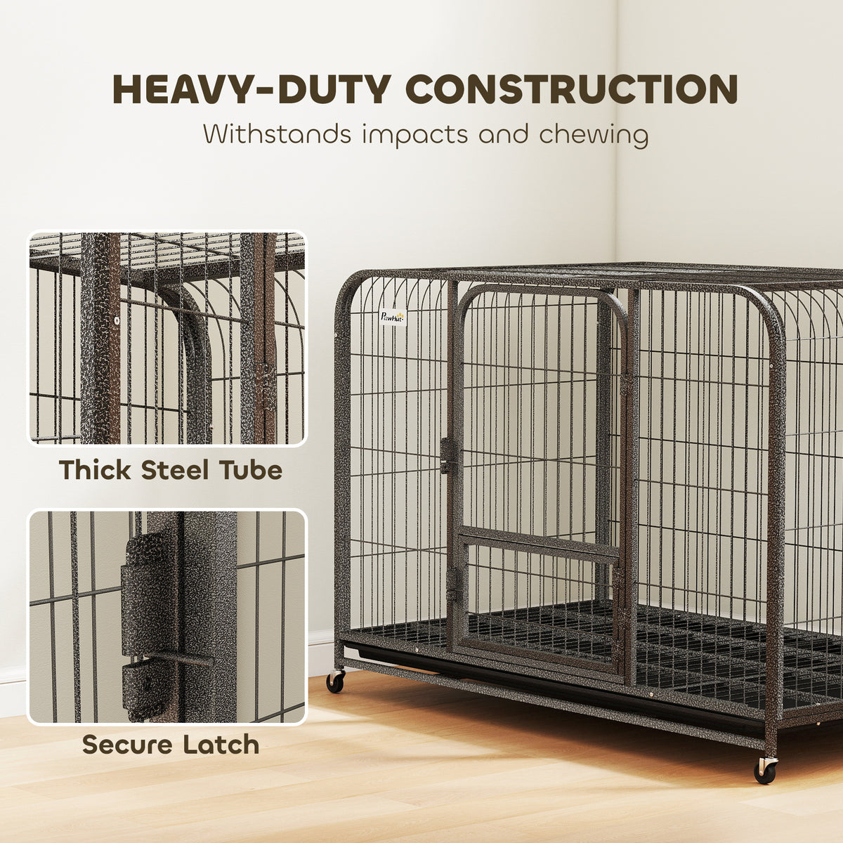 Heavy duty metal dog crate 123 x 77 x 88 cm